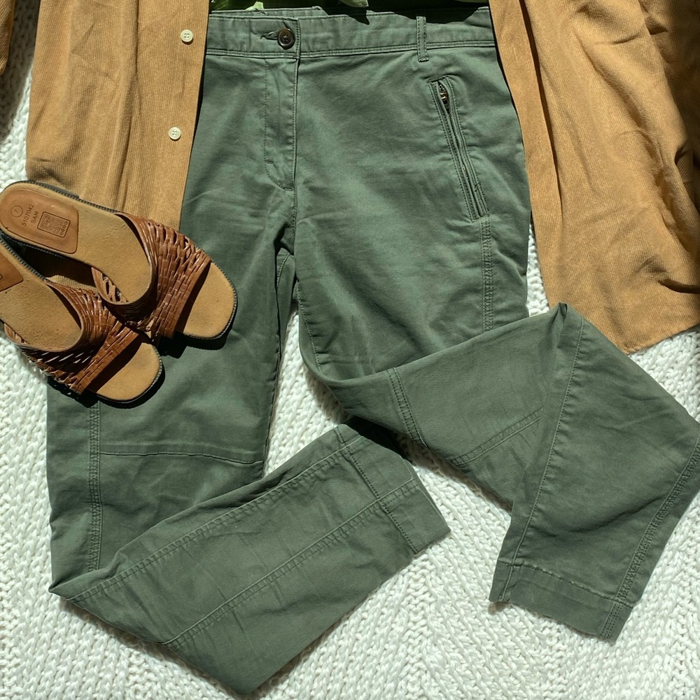 Skinny olive khakis